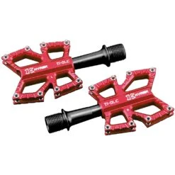 KCNC Slim Road Kyrex Platform Pedal With Titanium Axle - Red