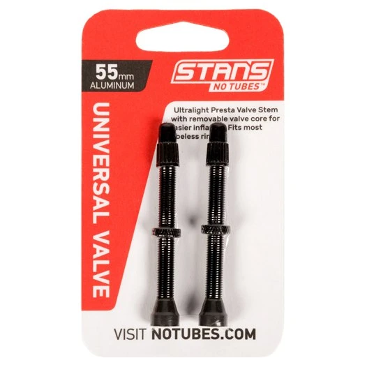 Stan's NoTubes Universal Tubeless Valves - 55mm (1 Pair) - Black 3 Stan's NoTubes Universal Tubeless Valves - 55mm (1 Pair) - Black - Image 3
