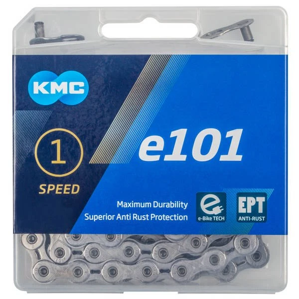 KMC E101 EPT E-Bike Chain - 112 Chain Links - For Internal Geared Hubs / Singlespeed - Silver 2 KMC E101 EPT E-Bike Chain - 112 Chain Links - For Internal Geared Hubs / Singlespeed - Silver - Image 2