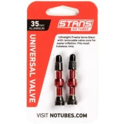 Stan's NoTubes Universal Tubeless Valves - 35mm (1 Pair) - Red
