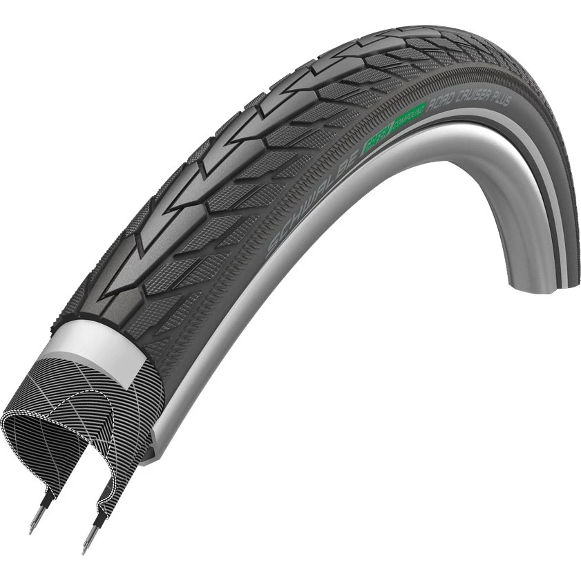 Schwalbe Road Cruiser Plus Active Wired Tire - 28x1.75 Inches - Black-Reflex 1 Schwalbe Road Cruiser Plus Active Wired Tire - 28x1.75 Inches - Black-Reflex