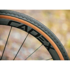 CADEX AR Folding Tire | AR-S Dual Compound | Dual Shield | Tubeless Ready - 40-622 -SRAM Bike Parts Sales cadex ar tire gravel black brown mounted side 1340601