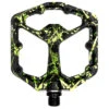 Crankbrothers Stamp 7 Small Flat Pedals - Splatter Limited Edition - Black/lime Green