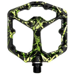 Crankbrothers Stamp 7 Small Flat Pedals - Splatter Limited Edition - Black/lime Green