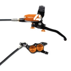 Hope Tech 4 E4 Disc Brake - Black/orange - Lever Left