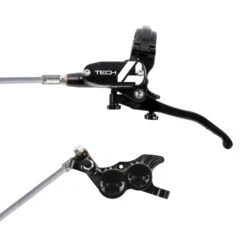 Hope Tech 4 V4 Disc Brake - Steel Braided - Black/black - Lever Right