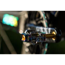 HT M2 Leopard-M Clipless Pedals - Stealth -SRAM Bike Parts Sales ht m2 leopard m pedals oilslick mounted front 1475527