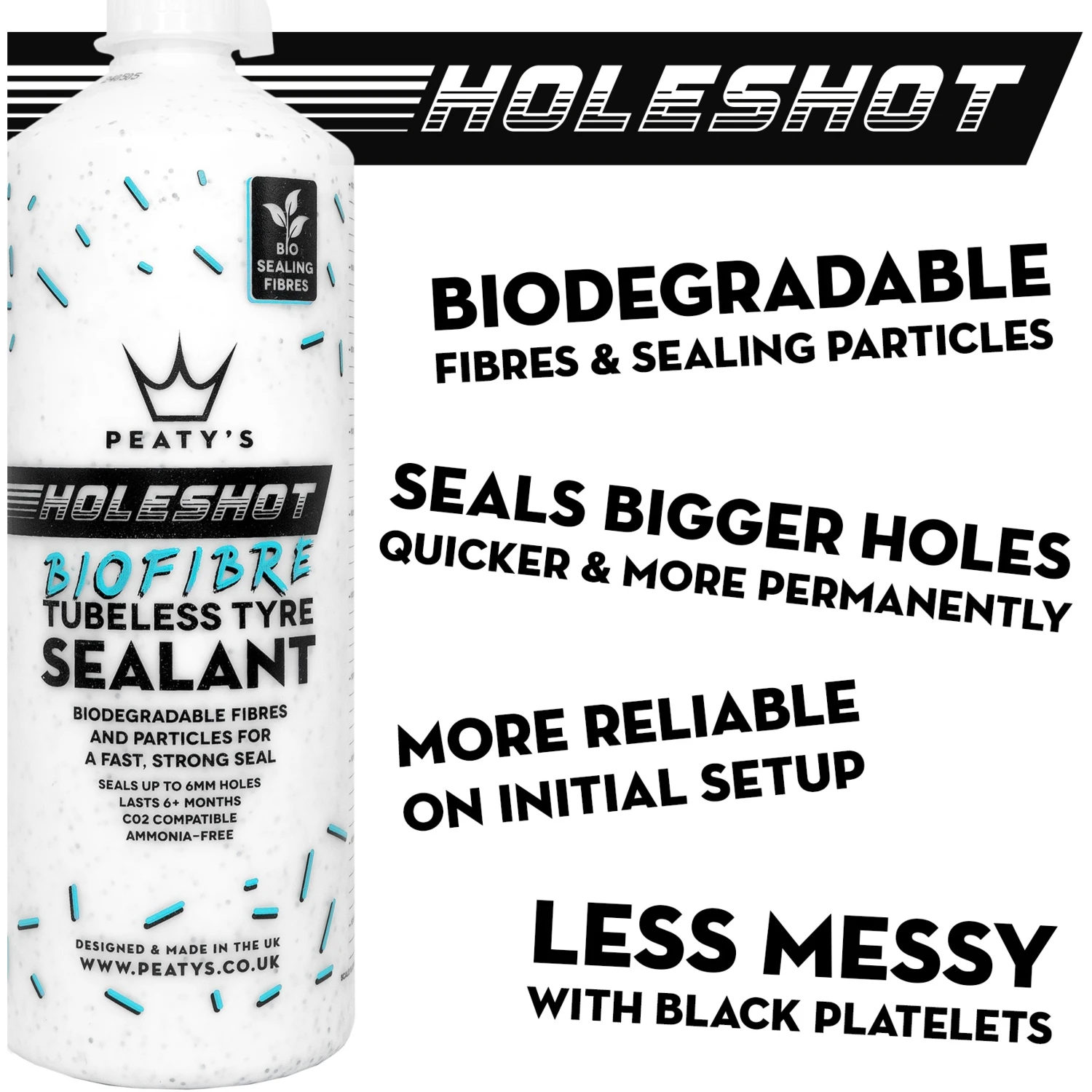 Peaty's Holeshot BioFibre Tubeless Tyre Sealant 500ml 2 Peaty's Holeshot BioFibre Tubeless Tyre Sealant 500ml - Image 2
