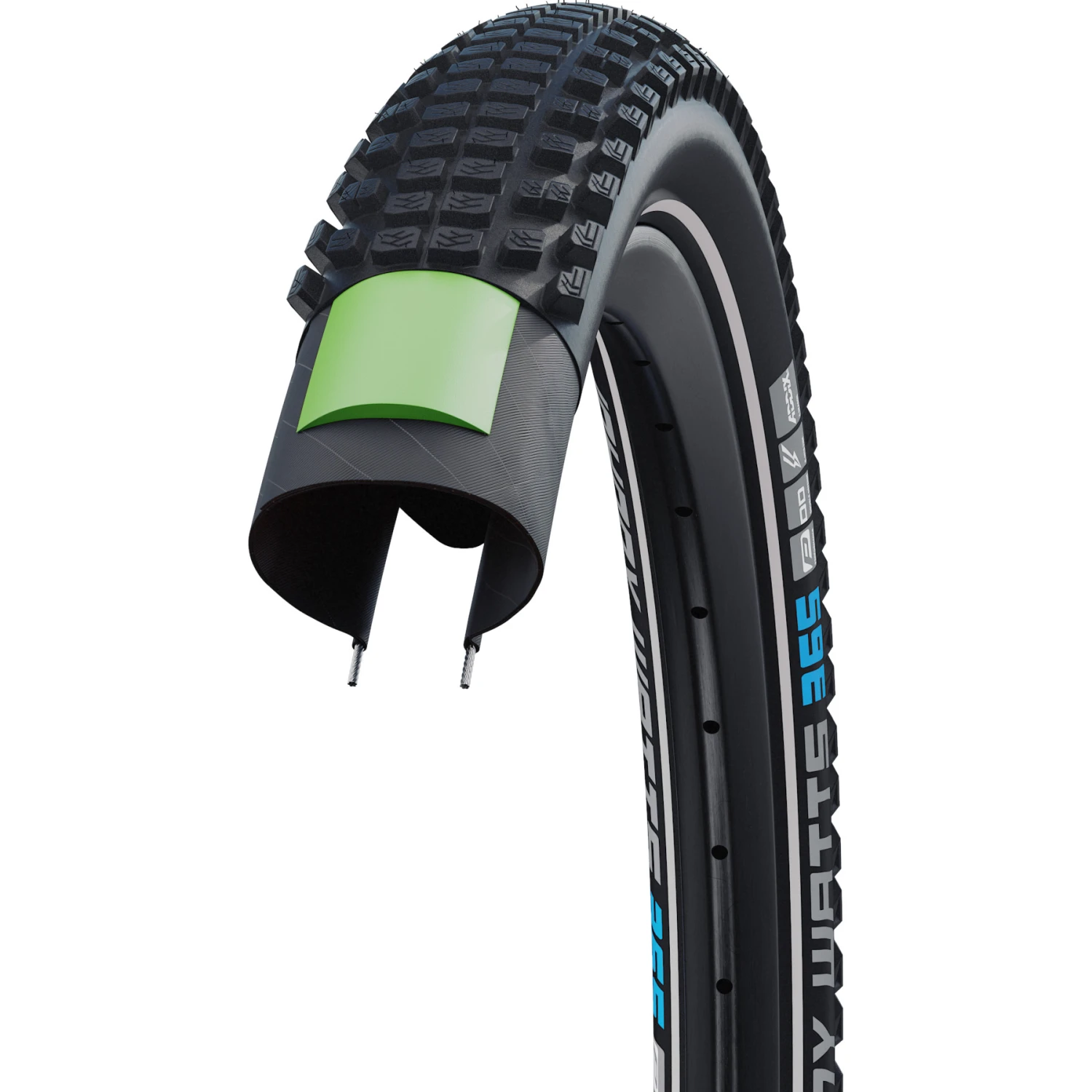 Schwalbe Johnny Watts 365 Folding Tire - Performance | Addix 4season | DD - Race Guard | ECE-R75 - 27.5x2.60" | Black Reflex 4 Schwalbe Johnny Watts 365 Folding Tire - Performance | Addix 4season | DD - Race Guard | ECE-R75 - 27.5x2.60" | Black Reflex - Image 4