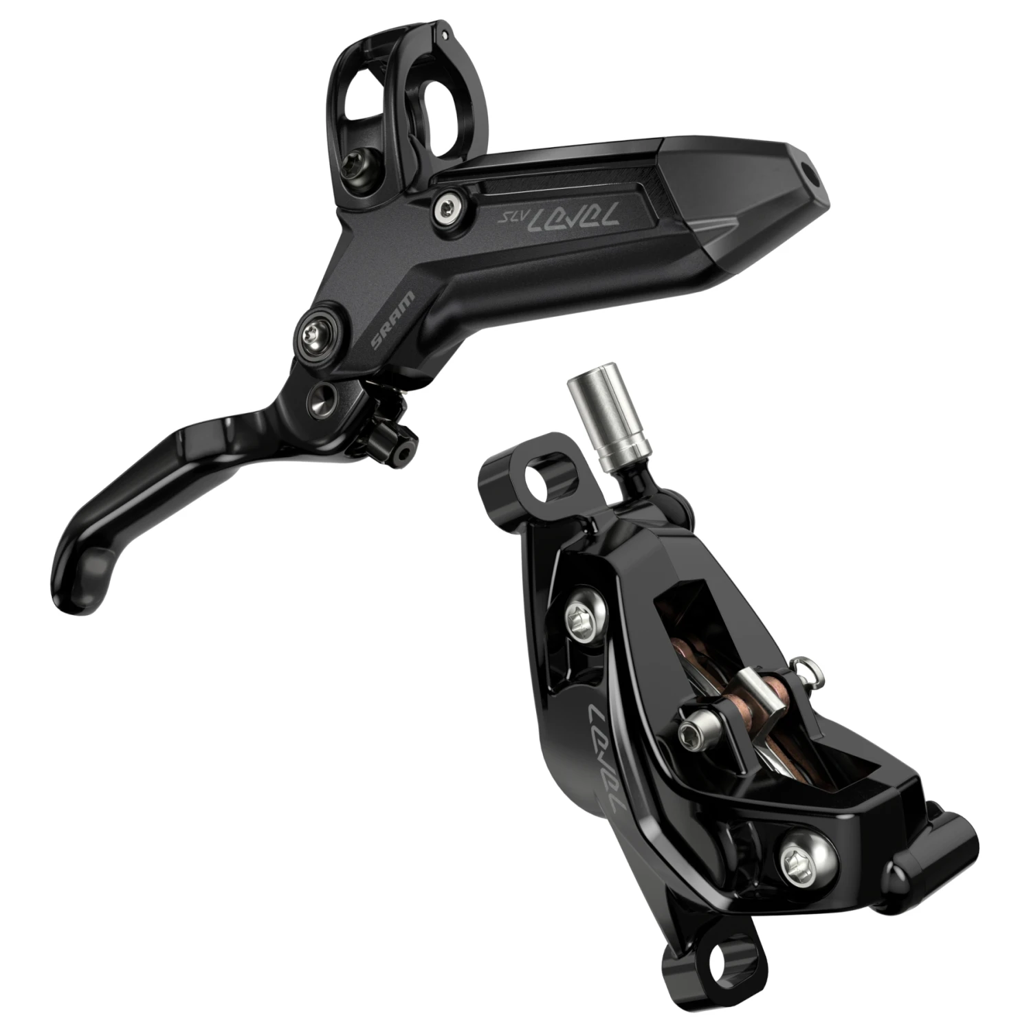 SRAM Level Stealth Disc Brake - Silver | 4-Piston | C1 - Rear | Black 1 SRAM Level Stealth Disc Brake - Silver | 4-Piston | C1 - Rear | Black