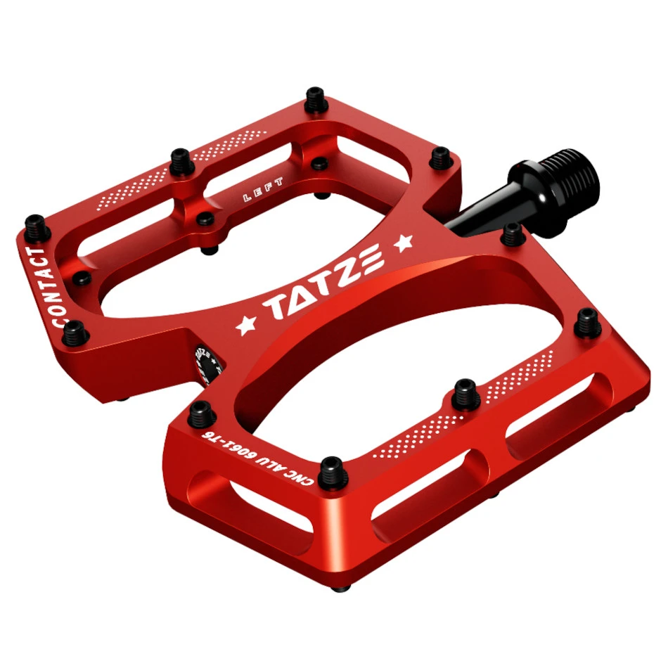 Tatze CONTACT CNC - MTB Flat Pedals - Small - Red 1 Tatze CONTACT CNC - MTB Flat Pedals - Small - Red