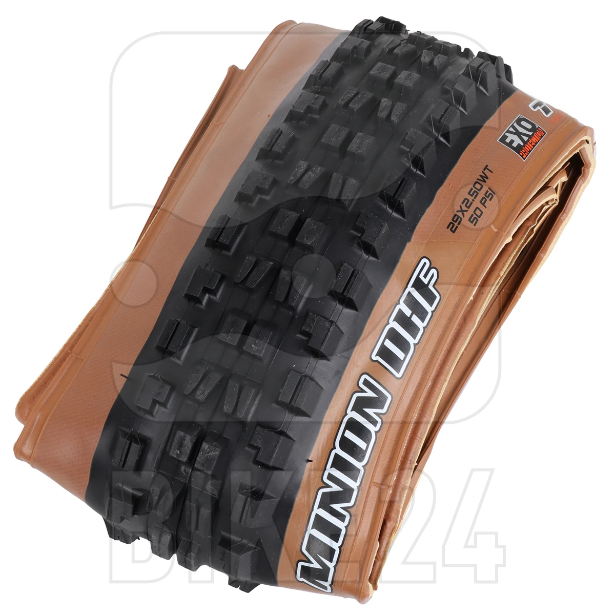 Maxxis Minion DHF Front MTB Folding Tire WT TR EXO Dual - 27.5x2.50 Inches - Skinwall 1 Maxxis Minion DHF Front MTB Folding Tire WT TR EXO Dual - 27.5x2.50 Inches - Skinwall